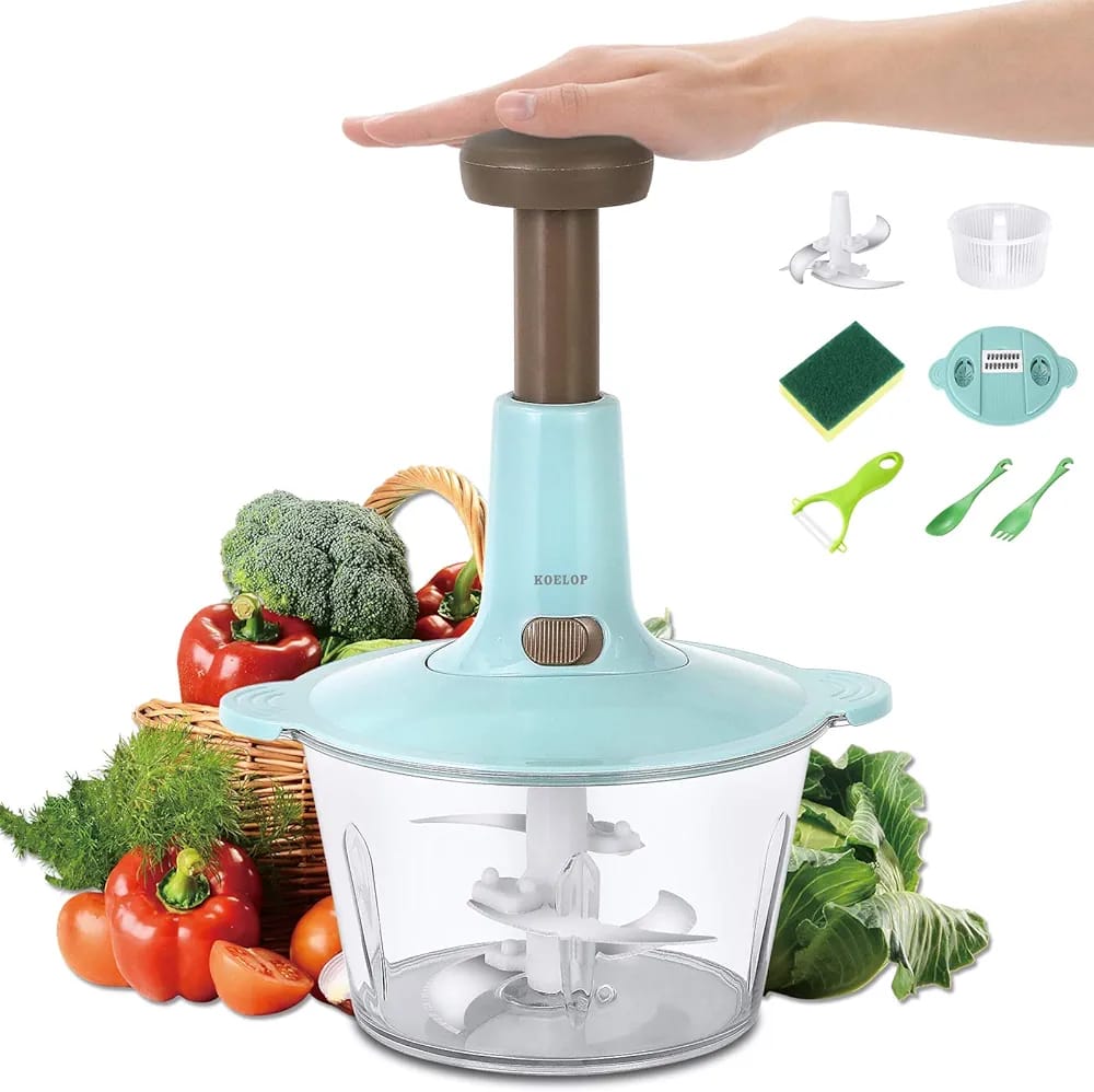 Manual Food Chopper & Vegetable Cutter – Multi-Function Hand Press Kitchen Processor product image