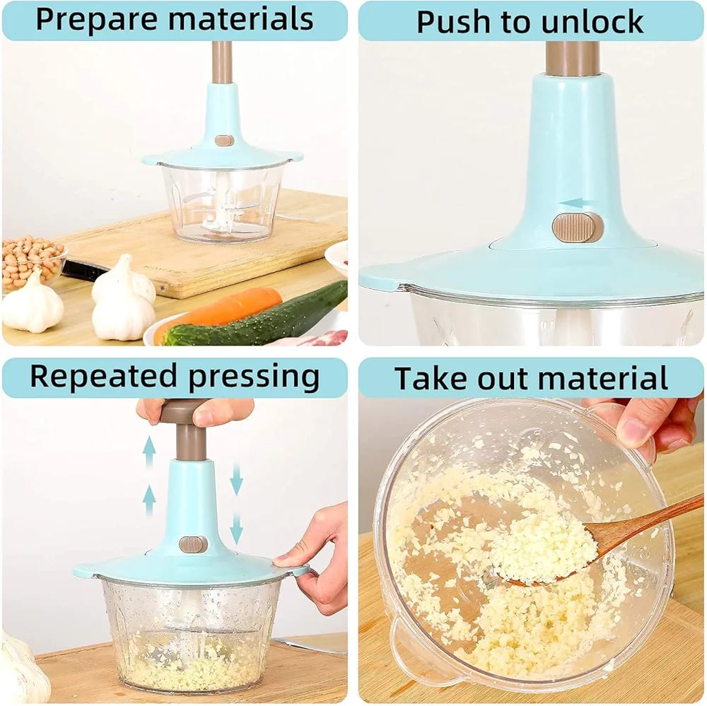 Manual Food Chopper & Vegetable Cutter – Multi-Function Hand Press Kitchen Processor product image 2