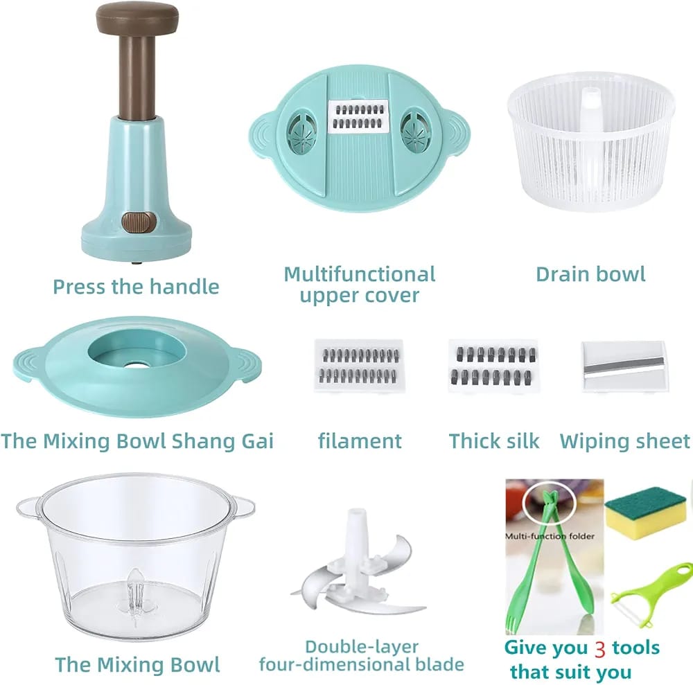 Manual Food Chopper & Vegetable Cutter – Multi-Function Hand Press Kitchen Processor product image 5