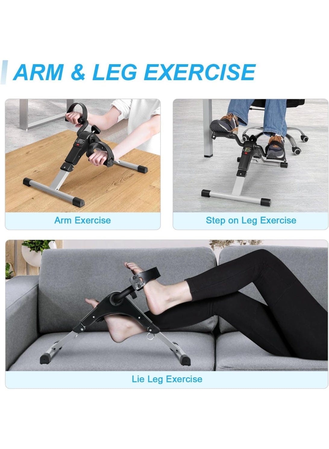 Pedal exerciser used for arm workout on desk