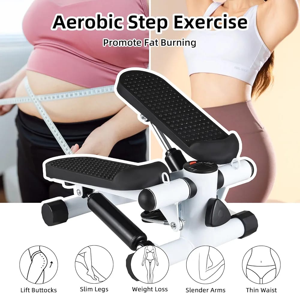 Mini Stepper with Resistance Bands – Compact Twist Stepper Exercise Machine with LCD Monitor (100kg/220LBS Capacity) product image 2