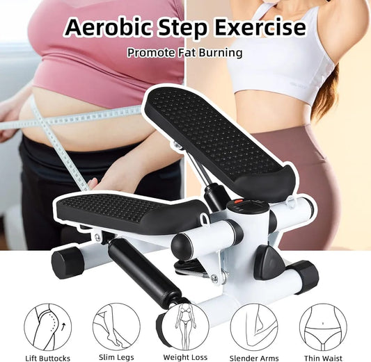 Mini Stepper with Resistance Bands – Compact Twist Stepper Exercise Machine with LCD Monitor (100kg/220LBS Capacity) product image 2