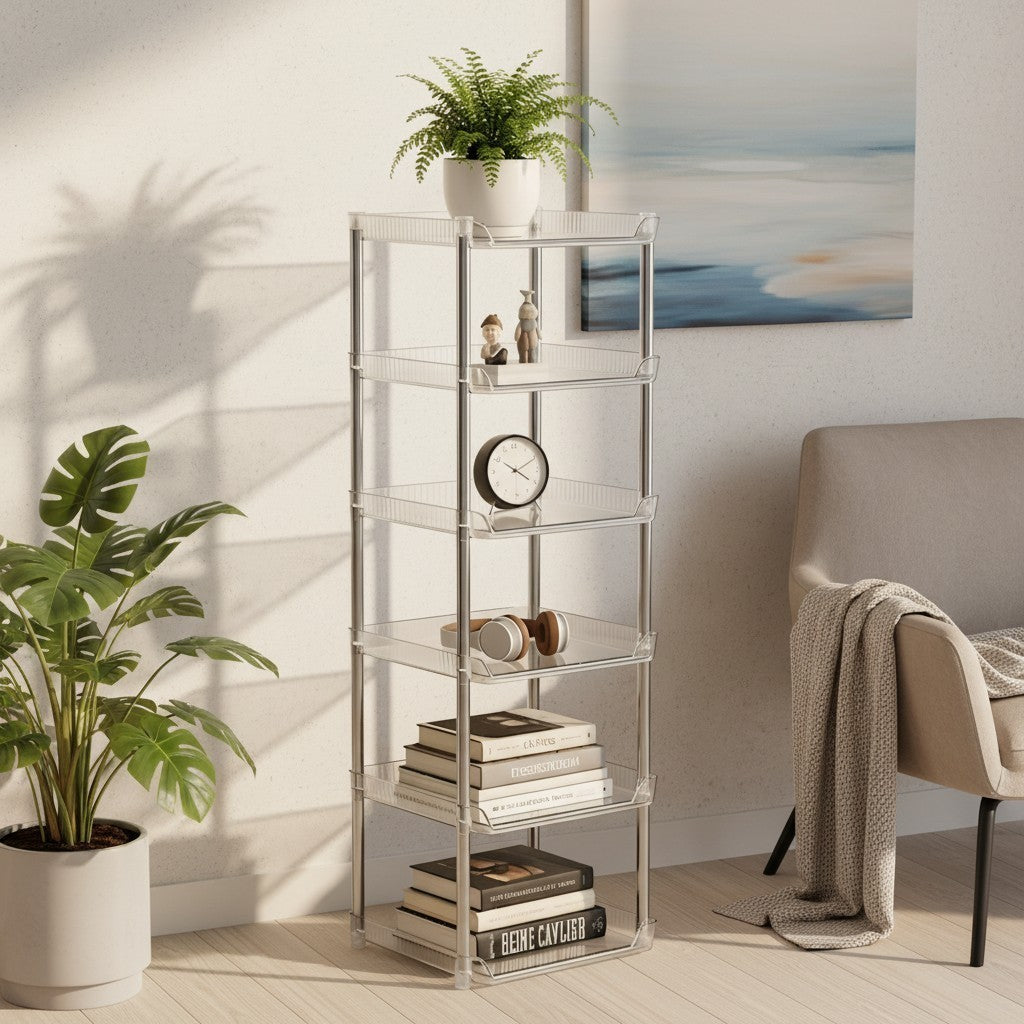 Modern 6-Tier Metal Storage Shelf – Multi-Level Display Rack for Home & Office product image 5