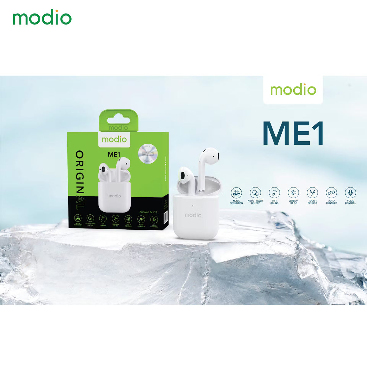 Modio ME1 Bluetooth Earbuds product image
