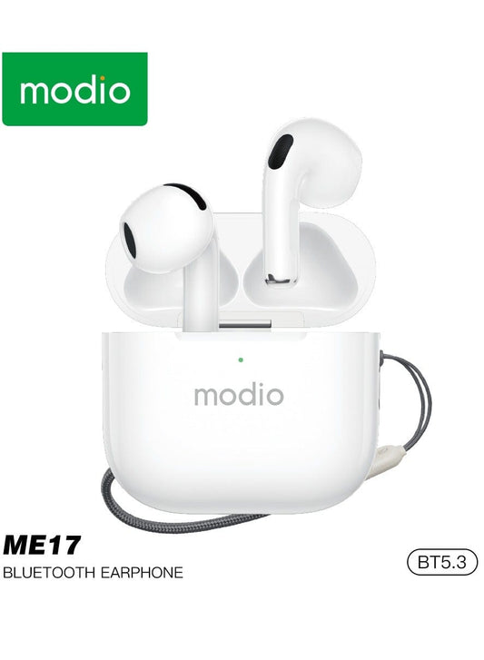 Modio ME17 wireless Bluetooth earbuds with charging case