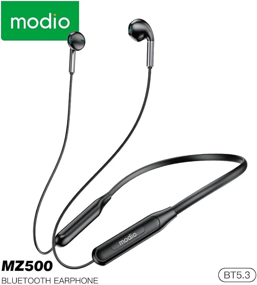 Modio MZ500 Wireless Bluetooth Neckband Headphones Extra Bass Earphones product image 2