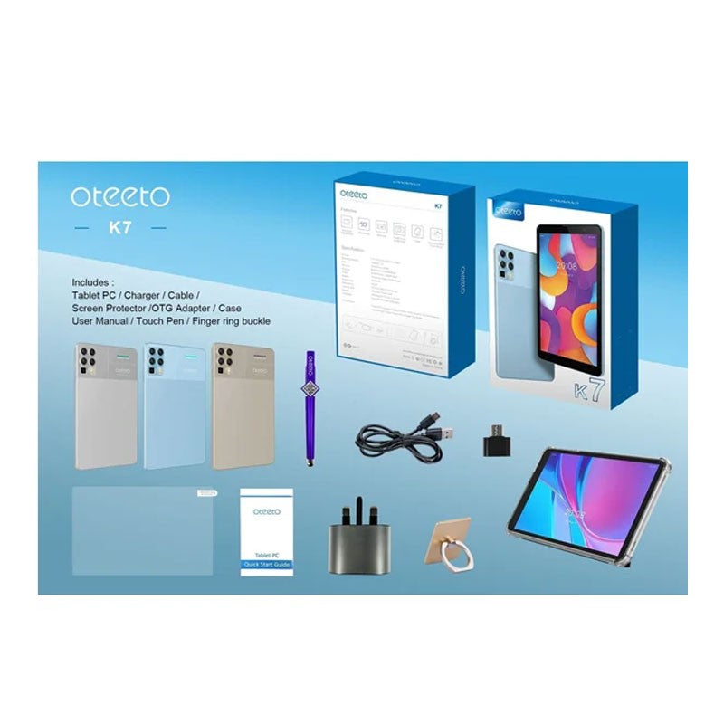 Oteeto K7 10.1" Android Tablet – 8GB RAM, 256GB Storage, Dual SIM, Long Battery Life product image 4