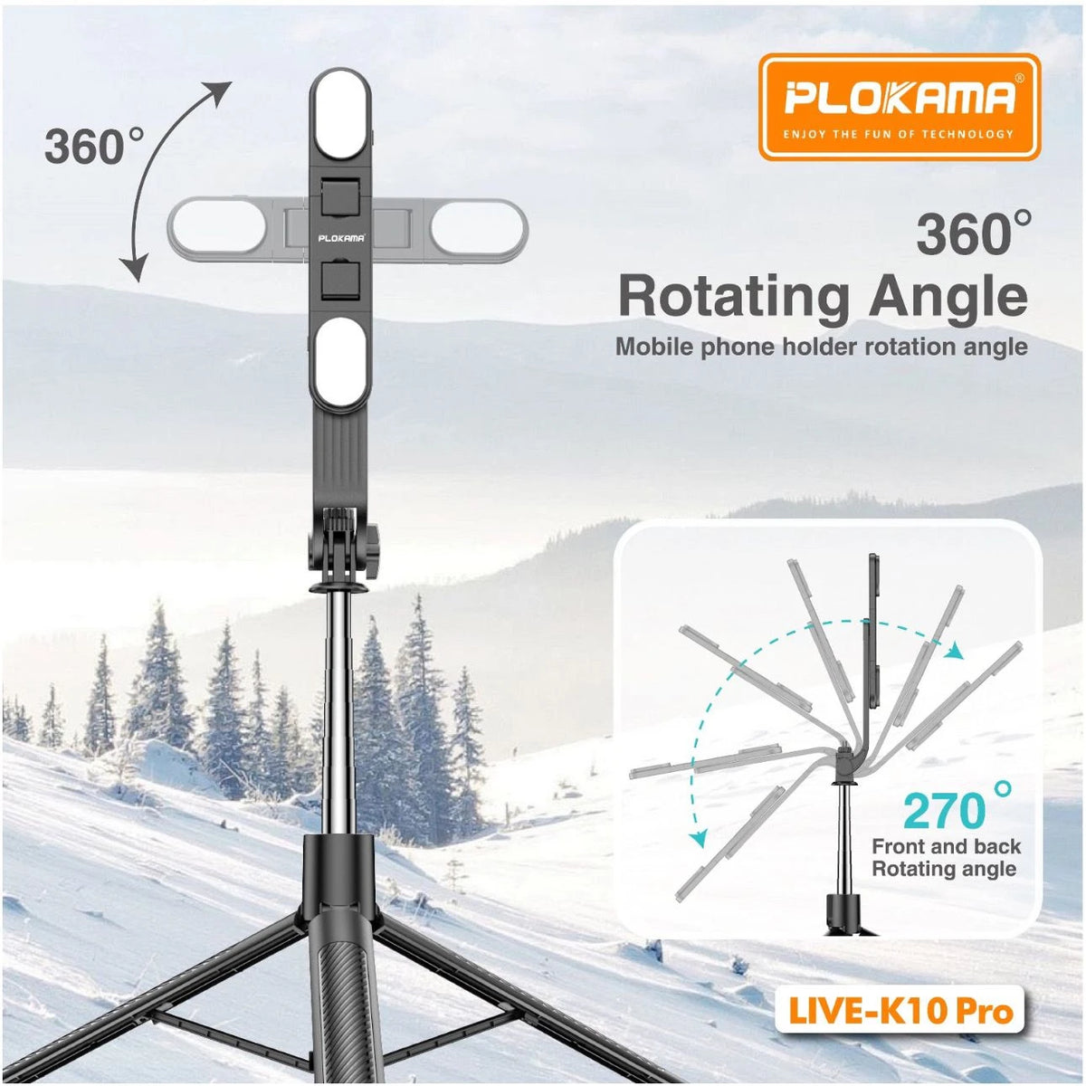PLOKAMA K10 Pro 1/4 universal interface for camera, ring light and pan-tilt mount
