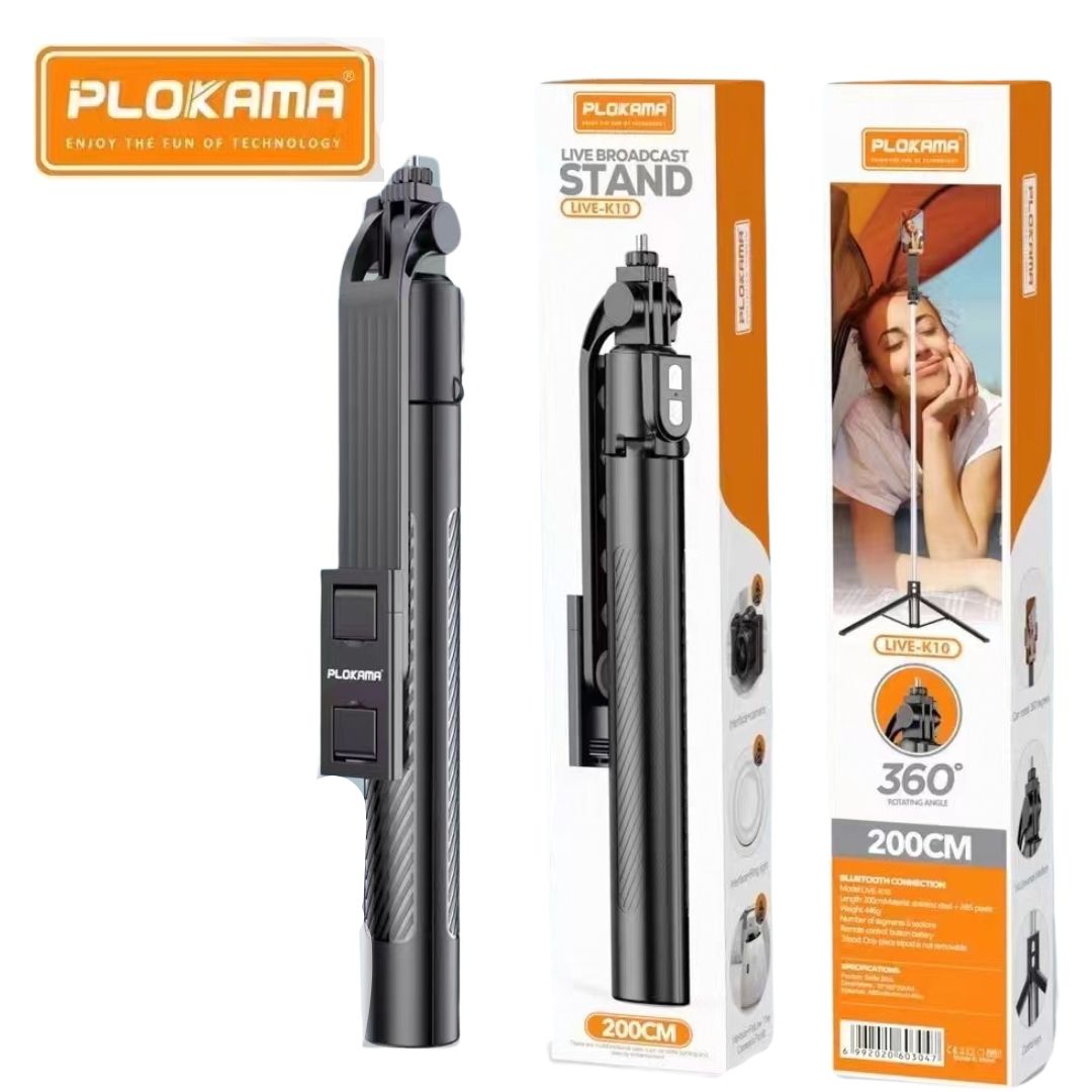 Dual LED fill light panels on the PLOKAMA K10 Pro live broadcast stand