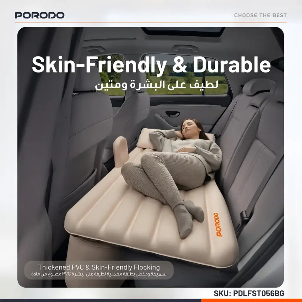 Porodo car mattress folded compact for storage