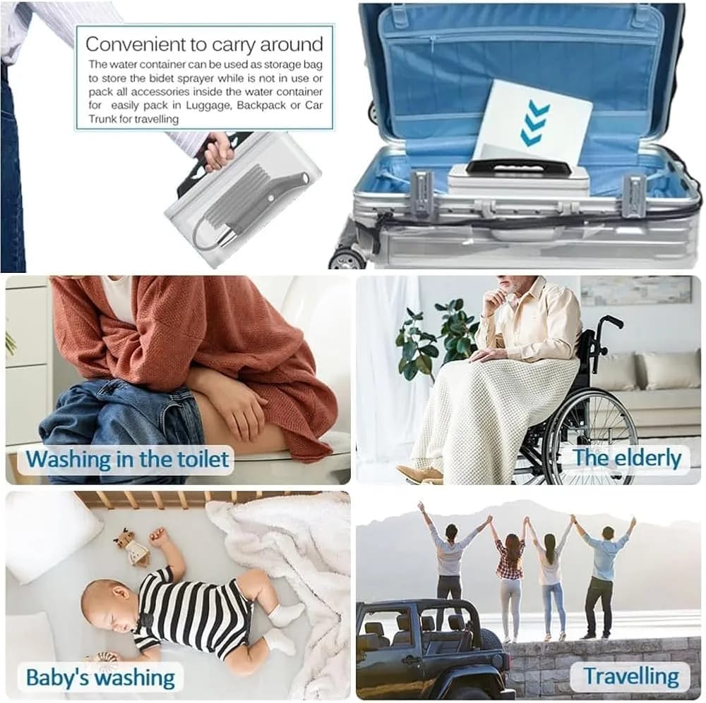 Portable Bidet Sprayer with 2.3L Water Container – All-in-One Travel Bidet Set, Filtered Hose, Easy Carry Handle product image 5