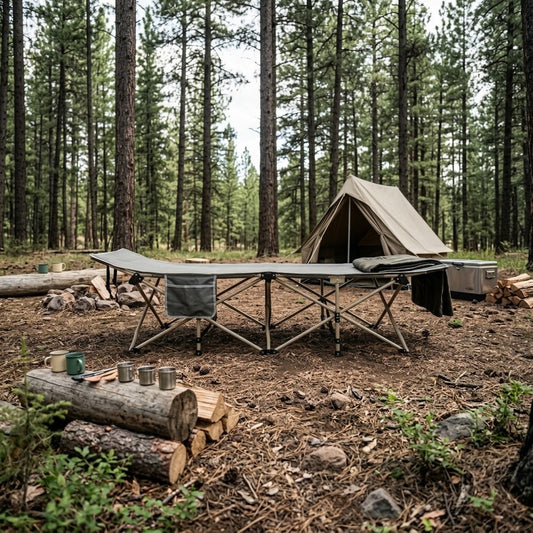 Portable folding camping cot bed for outdoor camping in Qatar by Qatigo