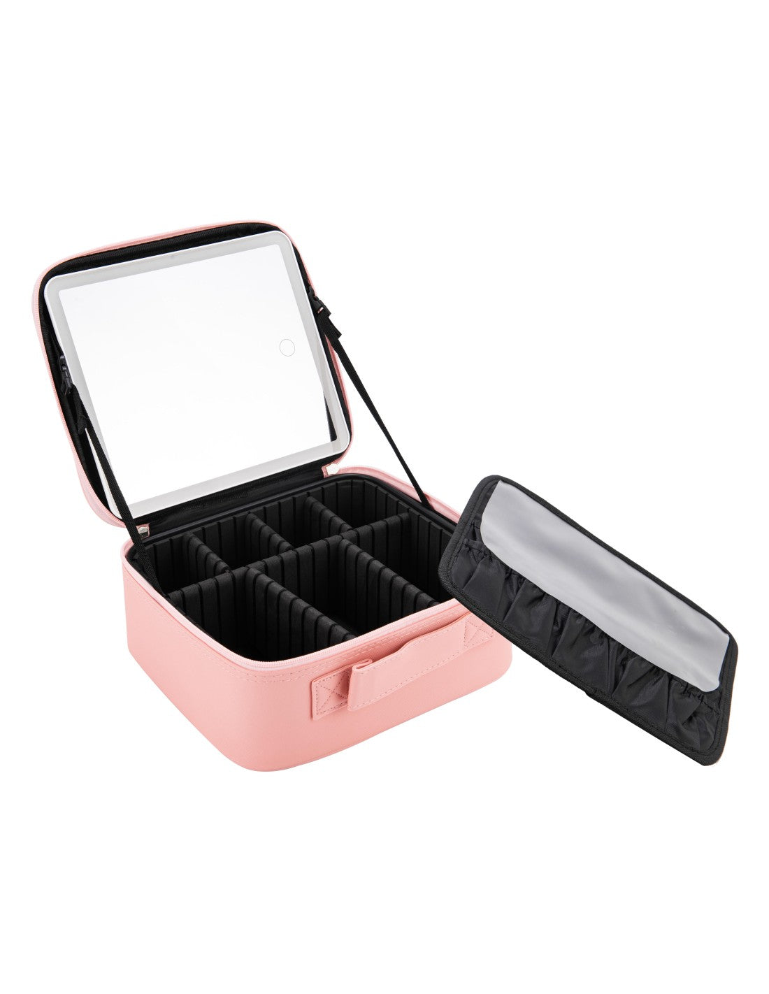 Portable Makeup Organizer Case with LED Mirror product image
