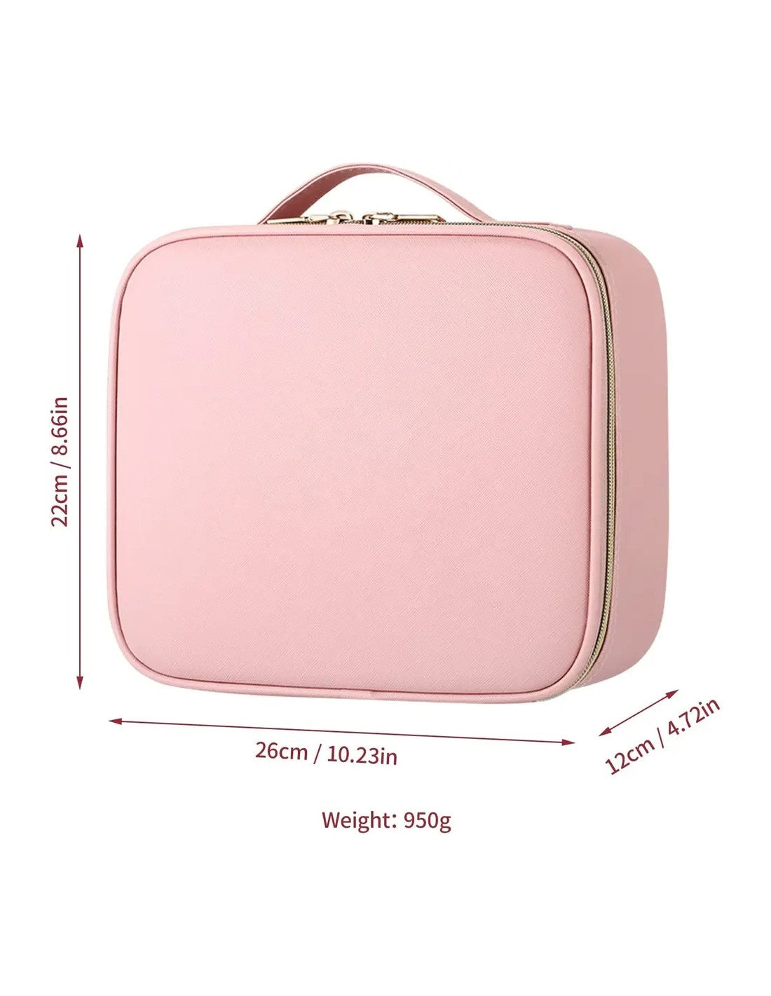 Portable Makeup Organizer Case with LED Mirror product image