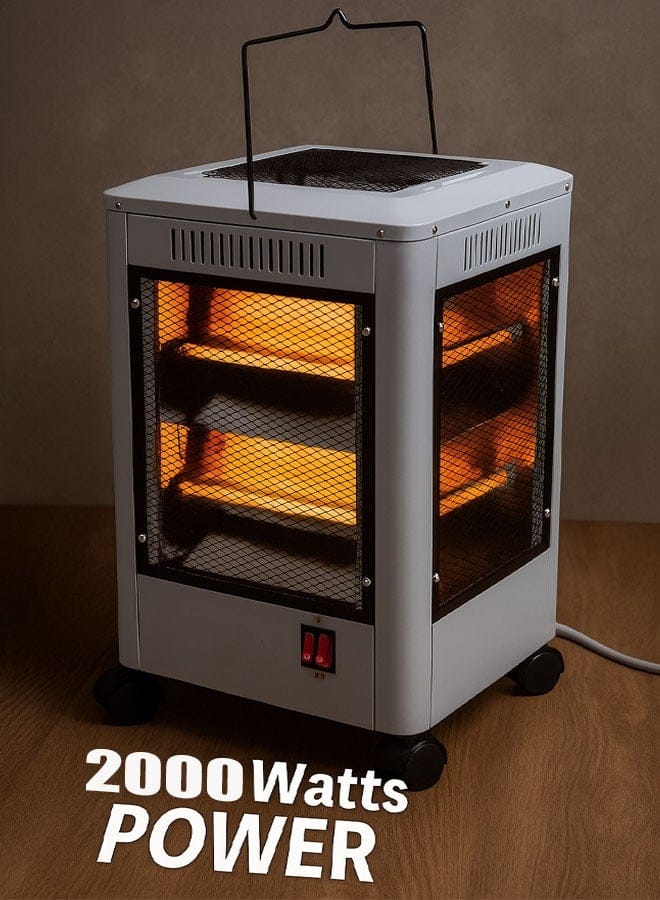 Quartz electric heater providing rapid and even warmth