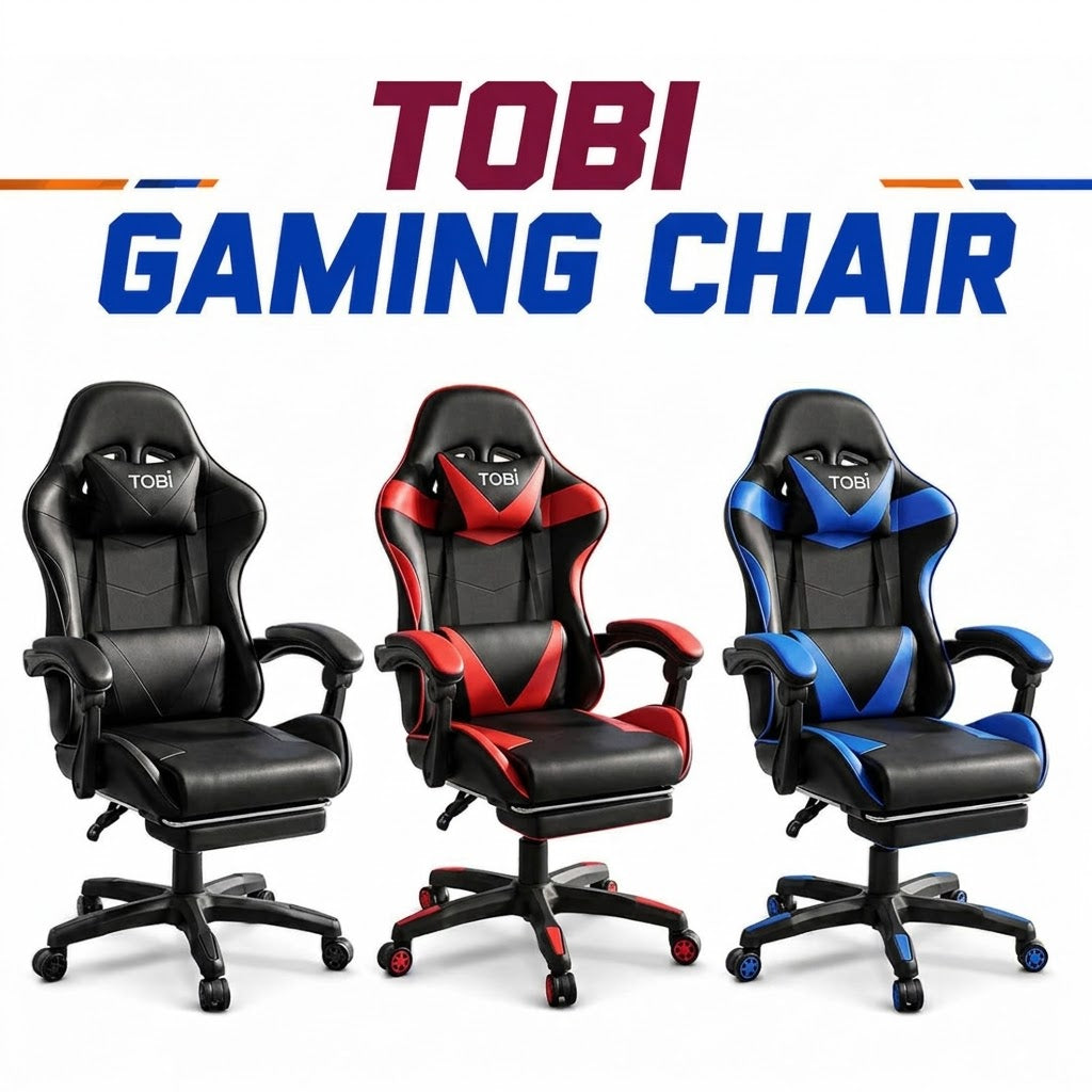 TOBI gaming chair with sporty racing-style design