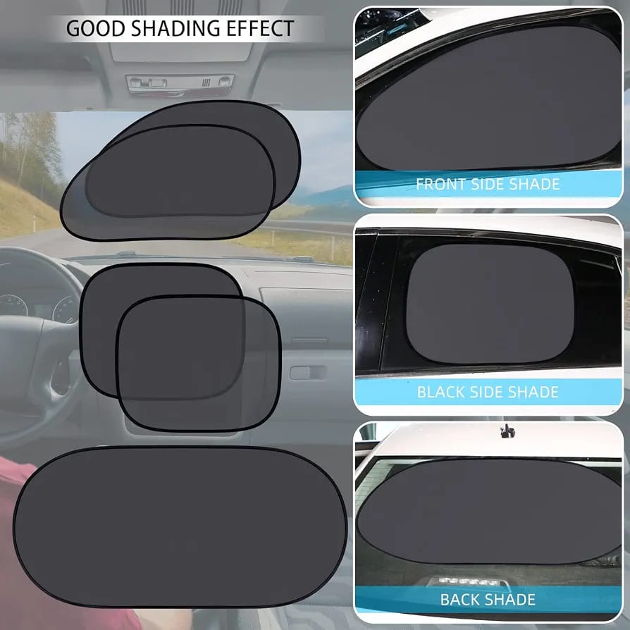 Universal 5-Piece Car Window Sun Shade Set – Foldable UV Protection Side & Rear Window Sunshades product image 4