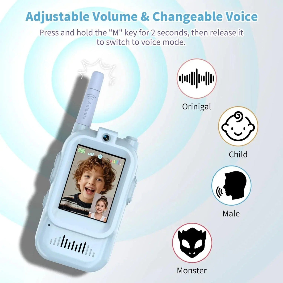 Video Walkie Talkie for Kids – HD Camera, Video Calls, Two-Way Communication, Rechargeable Children's Toy (2-Pack) product image 4