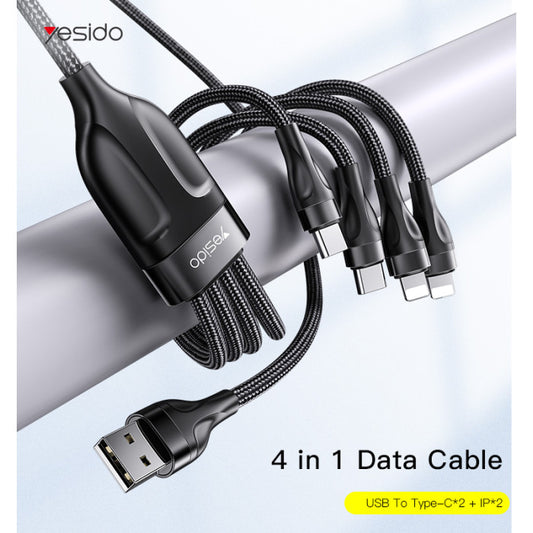 Yesido 4-in-1 Fast Charging Cable USB Multi Charger Cord for iPhone, Type-C & Micro USB product image 2