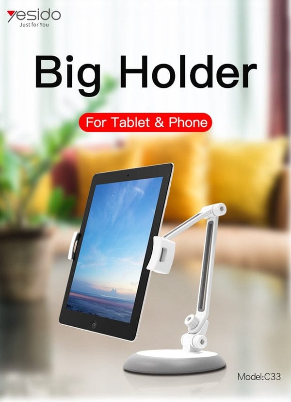 Yesido Adjustable Smart Tablet Holder Desk Stand for iPad & Tablets – 360° Rotating Aluminum Mount product image 5