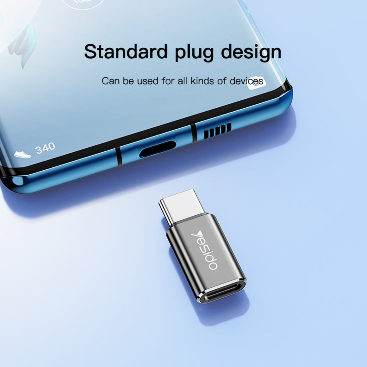 Yesido GS22 Lightning to USB-C Adapter – Fast Charging & Data Transfer Converter for iPhone & iPad product image 4