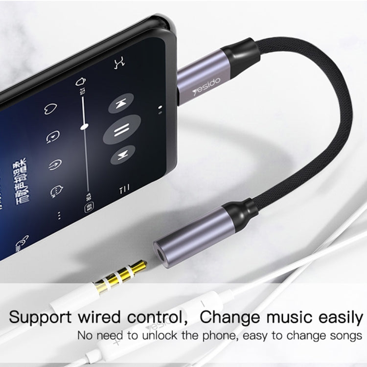 Yesido YAU20 USB-C to 3.5mm AUX Audio Adapter Cable – 100cm Type-C Headphone Jack Converter product image