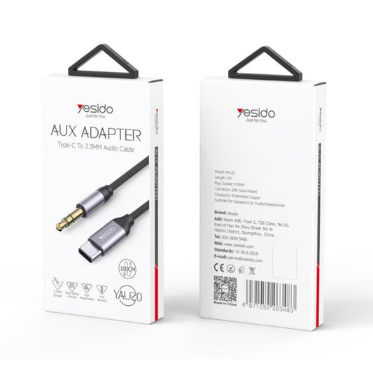 Yesido YAU20 USB-C to 3.5mm AUX Audio Adapter Cable – 100cm Type-C Headphone Jack Converter product image 2