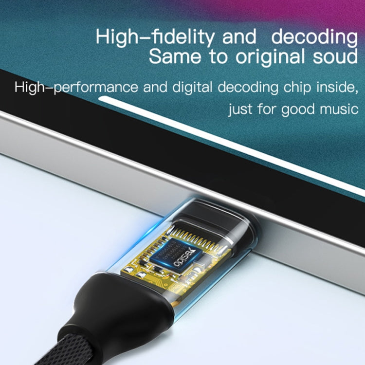 Yesido YAU20 USB-C to 3.5mm AUX Audio Adapter Cable – 100cm Type-C Headphone Jack Converter product image 3